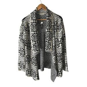 Cozy S&S Casual Size S/M Tribal Print Drape Front Cardigan Sweater - New